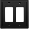 image:imageCosmas 25090FB Flat Black Double GFIDecora Rocker Wall Switch Plate Switchplate Cover
