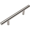 image:imageCosmas 404030SN Satin Nickel Solid Steel Construction 38 Inch Slim Line Euro Style Cabinet Hardware Bar Pull  3 Inch 76mm Hole Centers