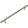 image:imageCosmas 404224SN Satin Nickel Solid Steel Construction 38 Inch Slim Line Euro Style Cabinet Hardware Bar Pull  878 Inch 224mm Hole Centers