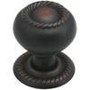 image:imageCosmas 5 Pack 4040ORB Oil Rubbed Bronze RopeScroll Cabinet Hardware Knob with Matching Backplate  114 Inch Diameter