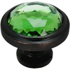 image:imageCosmas 5317ORBEM Oil Rubbed Bronze Cabinet Hardware Round Knob with Emerald Glass  114 Diameter