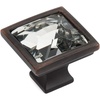 image:imageCosmas 6825ORBC Oil Rubbed Bronze Cabinet Hardware Square Knob with Clear Glass  114 Square
