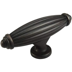 image:image25 Pack  Cosmas 7121ORB Oil Rubbed Bronze Country Style Cabinet Hardware Ribbed Knob  2916 Inch Long x 1116 Wide