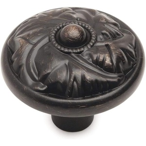 image:imageCosmas 10 Pack 10559ORB Oil Rubbed Bronze Round Floral Cabinet Knob Hardware  114 Inch Diameter