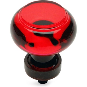 image:imageCosmas 10 Pack 6355ORBR Oil Rubbed Bronze Cabinet Hardware Round Knob with Red Glass  138 Diameter