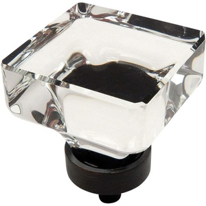 image:imageCosmas 10 Pack 6377ORBC Oil Rubbed Bronze Cabinet Hardware Square Knob with Clear Glass  138 Square10
