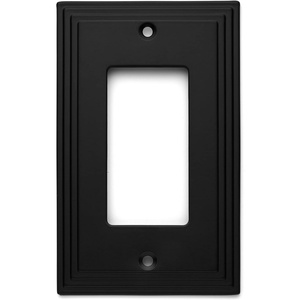 image:imageCosmas 25000FB Flat Black Single GFIDecora Rocker Wall Switch Plate Switchplate Cover