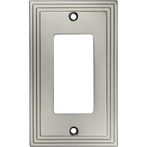 image:imageCosmas 25000SN Satin Nickel Single GFIDecora Rocker Wall Switch Plate Switchplate Cover