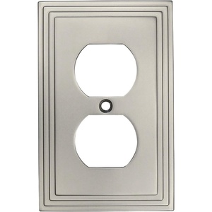 image:imageCosmas 25026SN Satin Nickel Single Duplex Electrical Outlet Wall PlateCoverSingle Duplex Outlet