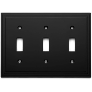 image:imageCosmas 25037FB Flat Black Triple Toggle Switchplate Wall Switch Plate Cover