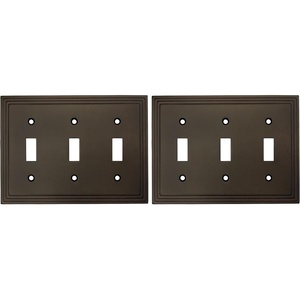 image:imageCosmas 25037ORB Oil Rubbed Bronze Triple Toggle Switchplate Wall Switch Plate CoverTriple Toggle Switch Pack of 2