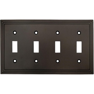 image:imageCosmas 25045ORB Oil Rubbed Bronze Quadruple Toggle Switchplate Wall Switch Plate Cover