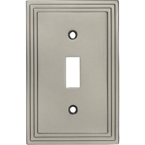 image:imageCosmas 25053SN Satin Nickel Single Toggle Switch Plate Switchplate Cover