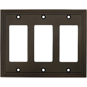 image:imageCosmas 25084ORB Oil Rubbed Bronze Triple GFIDecora Rocker Wall Switch Plate Switchplate CoverTriple GFI