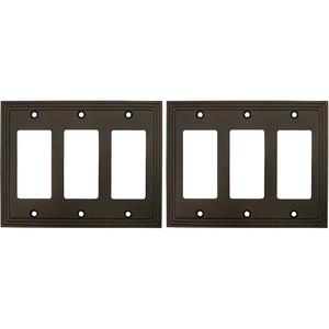 image:imageCosmas 25084ORB Oil Rubbed Bronze Triple GFIDecora Rocker Wall Switch Plate Switchplate CoverTriple GFI Pack of 2