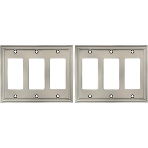 image:imageCosmas 25084SN Satin Nickel Triple GFIDecora Rocker Wall Switch Plate Switchplate CoverTriple GFI Pack of 2