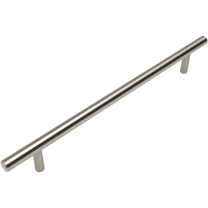 image:imageCosmas 404224SN Satin Nickel Solid Steel Construction 38 Inch Slim Line Euro Style Cabinet Hardware Bar Pull  878 Inch 224mm Hole Centers