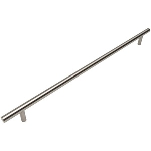 image:imageCosmas 404480SN Satin Nickel Solid Steel Construction 38 Inch Slim Line Euro Style Cabinet Hardware Bar Pull  1878 Inch 480mm Hole Centers