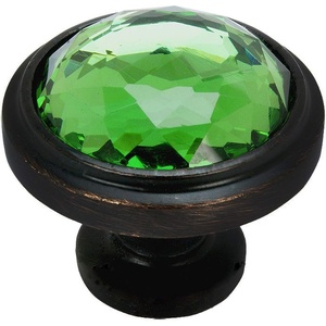 image:imageCosmas 5 Pack 5317ORBEM Oil Rubbed Bronze Cabinet Hardware Round Knob with Emerald Glass  114 Diameter10 Pack