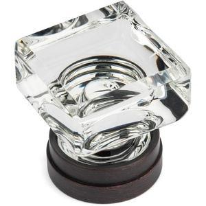 image:imageCosmas 5 Pack 6578ORBC Oil Rubbed Bronze Cabinet Hardware Square Knob with Clear Glass  114 Square
