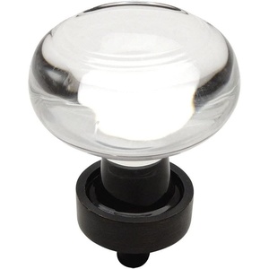 image:imageCosmas 6355ORBC Oil Rubbed Bronze Cabinet Hardware Round Knob with Clear Crystal Glass  138 Diameter