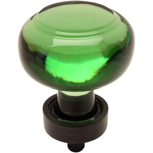 image:imageCosmas 6355ORBEM Oil Rubbed Bronze Cabinet Hardware Round Knob with Emerald Green Glass  138 Diameter