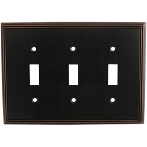 image:imageCosmas 65005ORB Oil Rubbed Bronze Triple Toggle Switch Plate Switchplate Wall CoverTriple Toggle Switch
