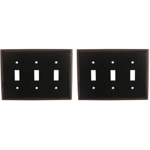 image:imageCosmas 65005ORB Oil Rubbed Bronze Triple Toggle Switch Plate Switchplate Wall CoverTriple Toggle Switch Pack of 2