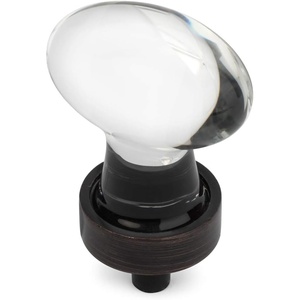 image:imageCosmas 6594ORBC Oil Rubbed Bronze Cabinet Hardware Oval Knob with Clear Glass