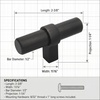 image:imageCosmas 181ORB Oil Rubbed Bronze Euro Style TBar Cabinet Knobs  238 Inch Long for Kitchen Bathroom Drawer Dresser