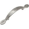 image:imageCosmas 465SN Satin Nickel Leaf Design Cabinet Hardware Handle Pull  3 Inch 76mm Hole Centers 534 Overall Length