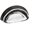 image:imageCosmas 5 Pack 6585ORBC Oil Rubbed Bronze with Clear Glass Cabinet Cup Pull  3 Inch 76mm Hole Centers