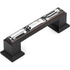 image:imageCosmas 5 Pack 6598ORBC Oil Rubbed Bronze with Clear Glass Cabinet Handle Pull  3 Inch 76mm Hole Centers