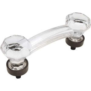 image:image10 Pack  Cosmas 6397ORBC Oil Rubbed Bronze with Clear Glass Cabinet Handle Pull  3 Inch 76mm Hole Centers