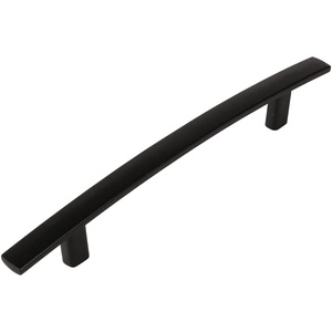 image:imageCosmas 2363128FB Flat Black Subtle Arch Cabinet Hardware Handle Pull  5 Inch 128mm Hole Centers