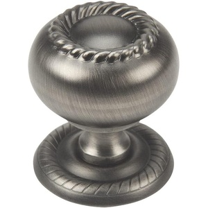 image:imageCosmas 4040AS Antique Silver RopeScroll Cabinet Hardware Knob with Matching Backplate  114 Inch Diameter